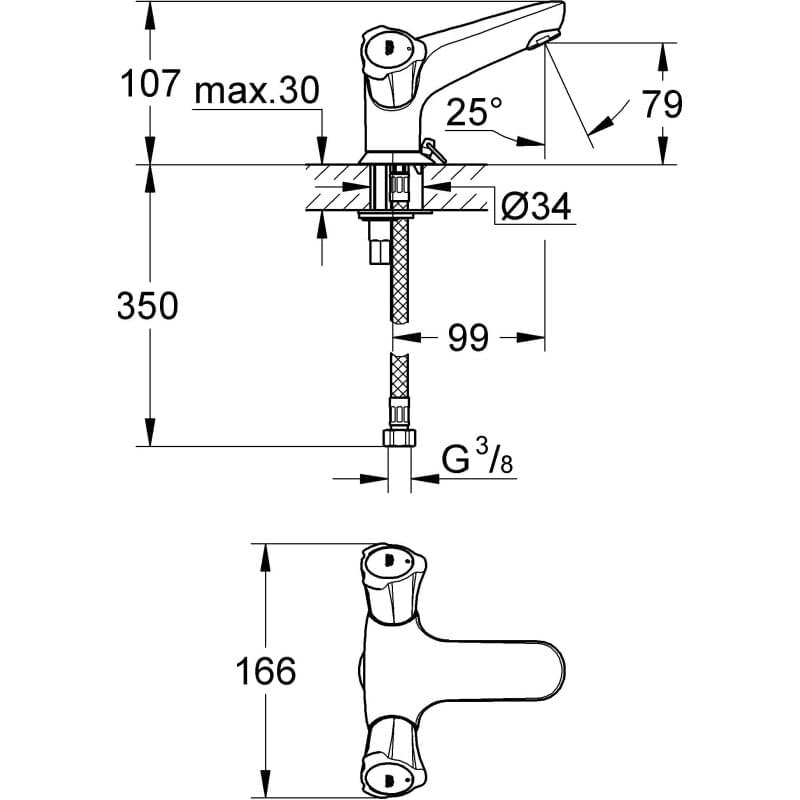 Смеситель для раковины Grohe Costa L 21100001 хром