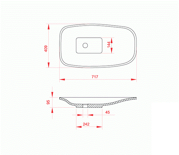 Раковина накладная 71,7см MonteBianco Tuscany 13172 белый матовый