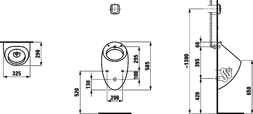 Писсуар подвесной Laufen Alessi 8.4097.5.400.000.1 белый, скрытый подвод воды