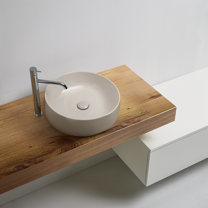 Раковина накладная 40см Kerasan Nolita 534481 бежевый матовый