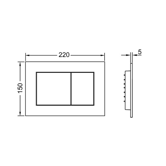 Готовое решение для подвесных унитазов TECE Profil K440407 черный матовый