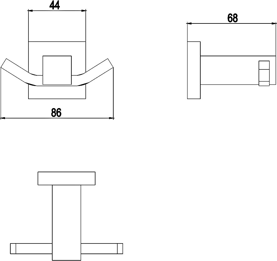 Двойной крючок Timo Selene 10012/00 Хром