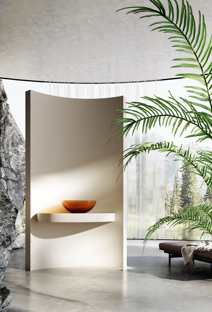 Раковина накладная 43см ABBER Kristall AT2806Opal коричневый