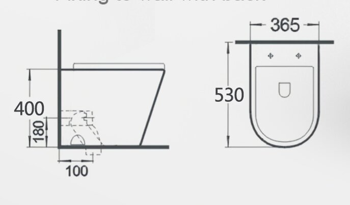 Унитаз приставной безободковый GID TRS-263 с сиденьем микролифт, белый