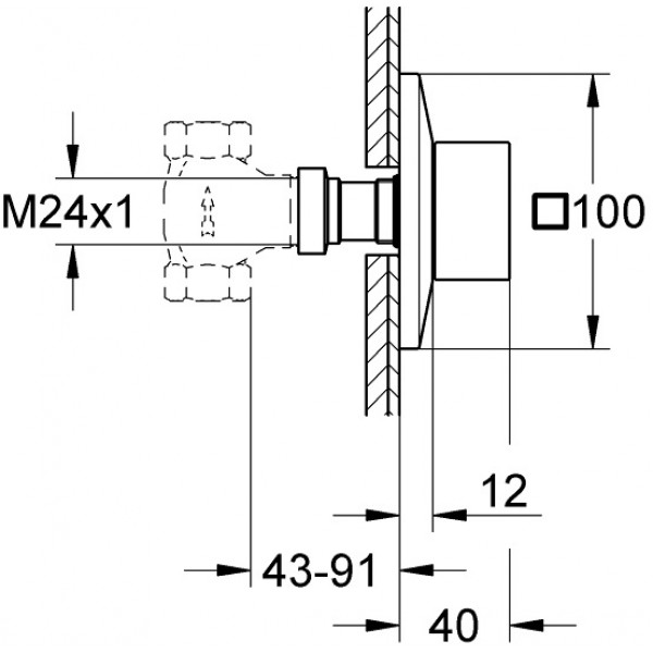 Вентиль запорный для ванны с душем Grohe Allure Brilliant 19796AL0 темный графит матовый