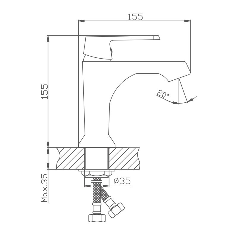 Смеситель для раковины Haiba HB10804, белый