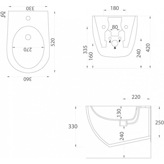 Биде подвесное ArtCeram File 2.0 FLB001 rosso corallo