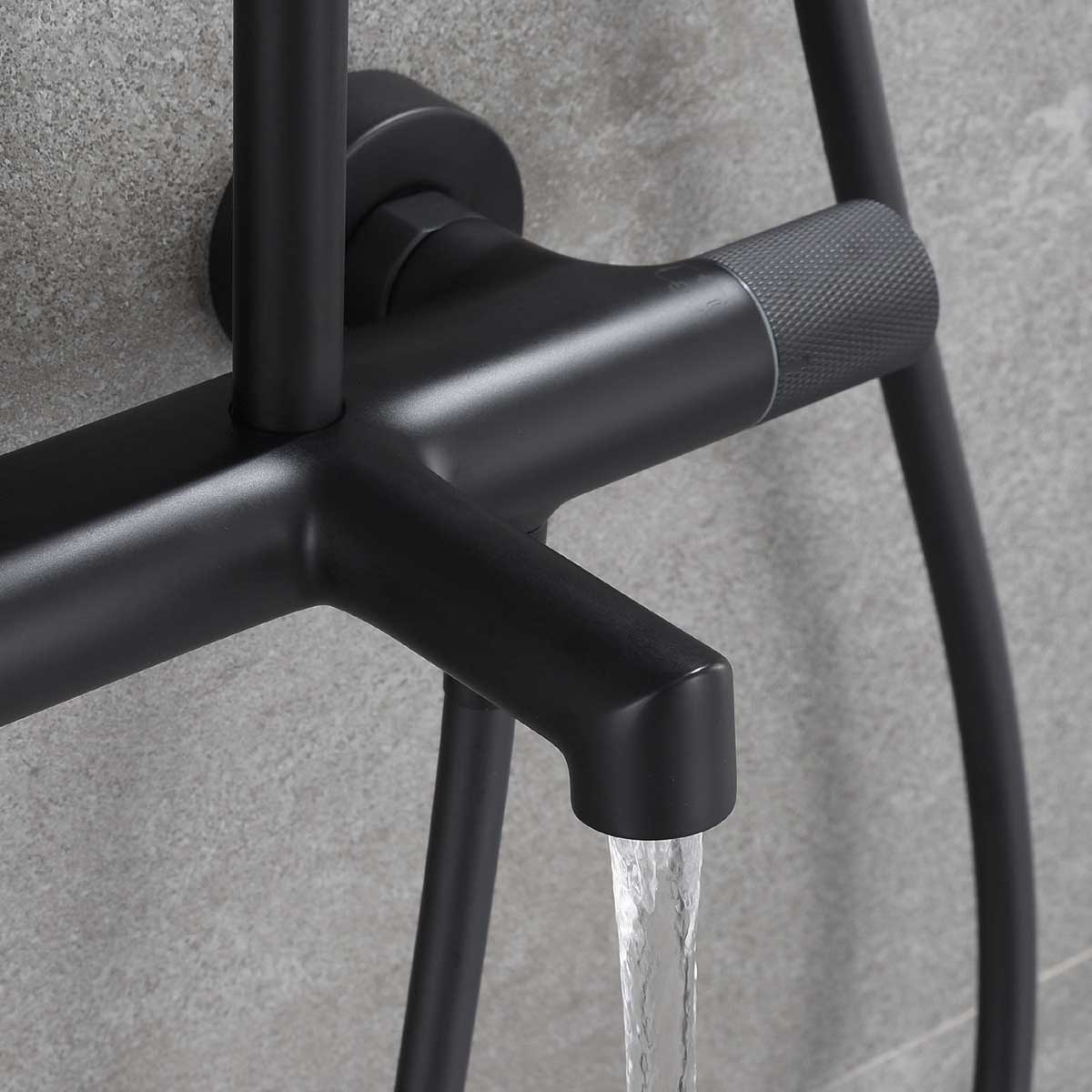 Душевая стойка с термостатом Vincea Desire VSFS-1D1TMB черный матовый