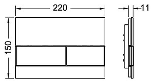 Кнопка смыва TECE Square 9240802 белый/хром глянцевый