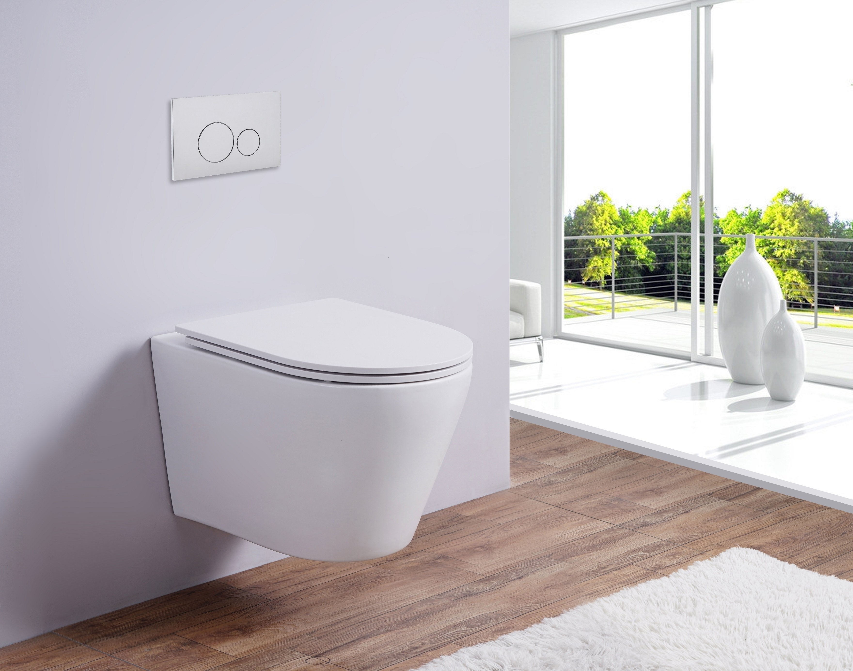 Унитаз подвесной Esbano CLAVEL белый матовый, с сиденьем микролифт