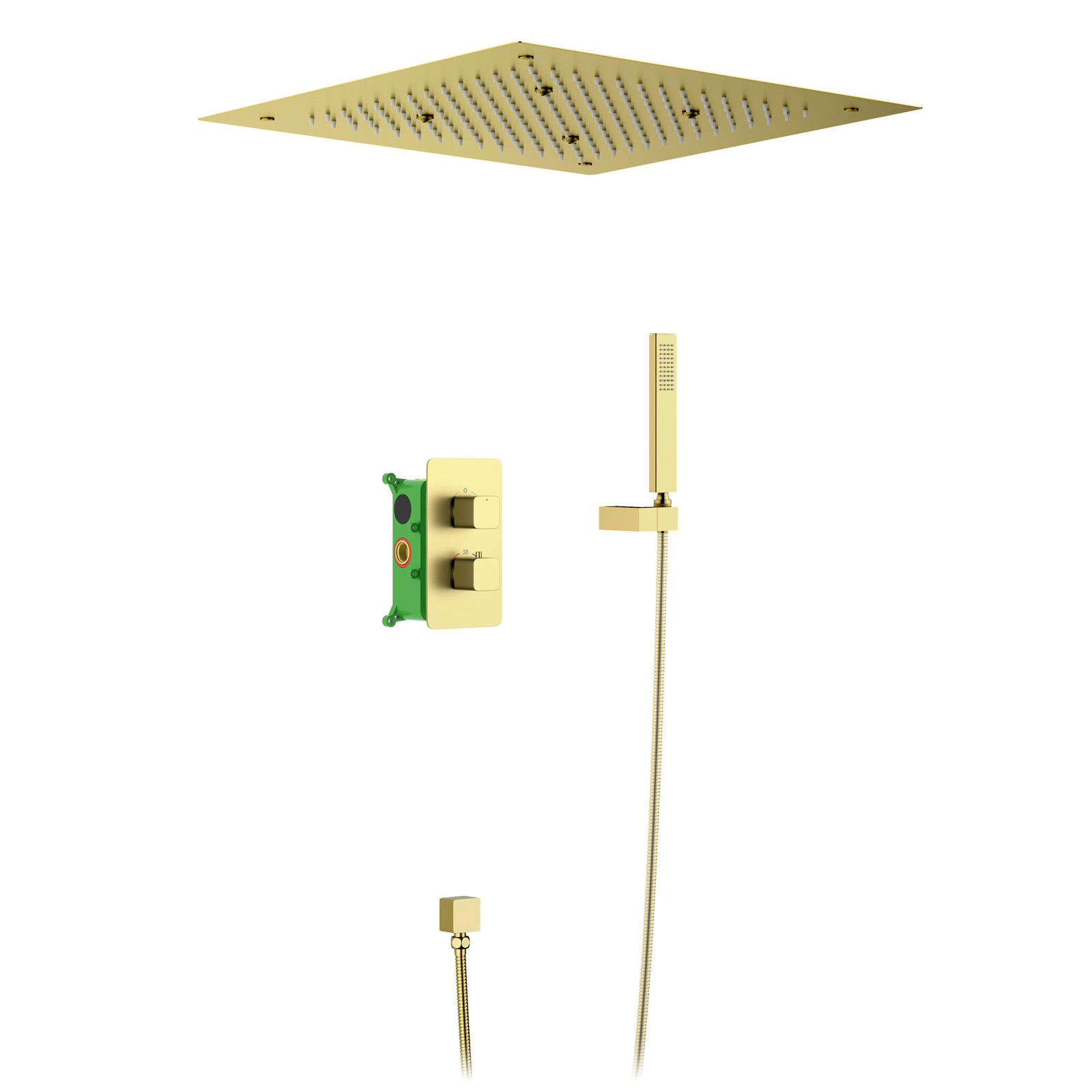 Душевая система встраиваемая с термостатом Timo Petruma SX-5029/17SM золото матовое
