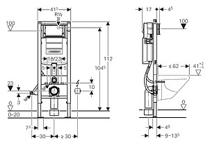 Инсталляция для подвесных унитазов Geberit Duofix UP320 111.361.00.5