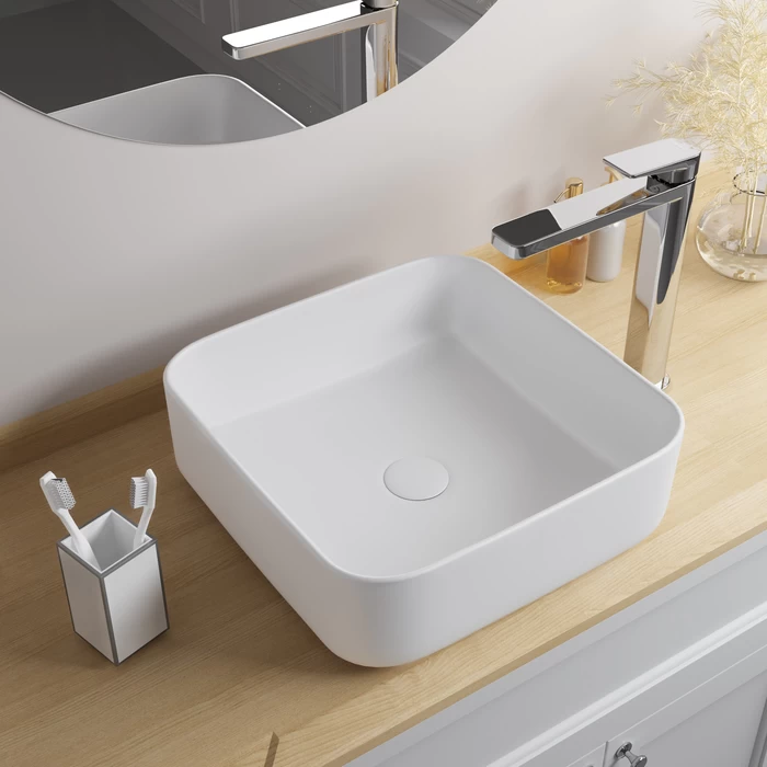 Раковина накладная 39см IDDIS Bridge BRIWM04i27 белый матовый