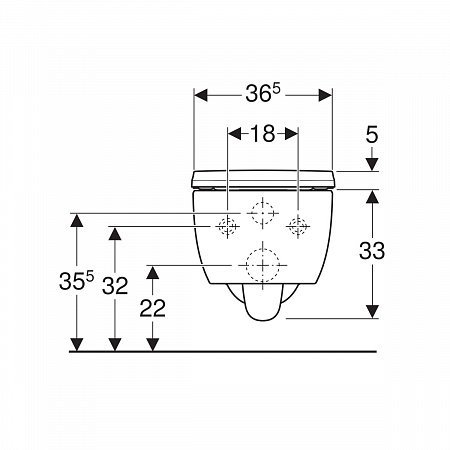 Унитаз с инсталляцией подвесной GEBERIT Icon 500.300.01.I с горизонтальным выпуском