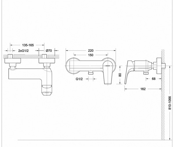 Смеситель для душа Bravat Vega F6119177CP-01 хром