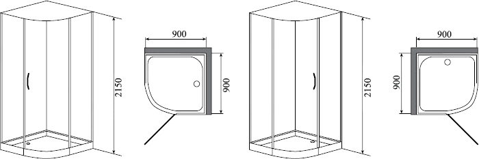 Душевая кабина Timo Premium ARMO Н-506 90x90x200 профиль хром глянцевый, стекло прозрачное