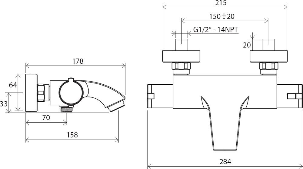 Термостат для ванны с душем Ravak Termo X070046 хром