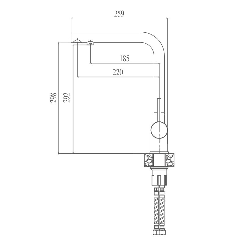 Смеситель для кухни Haiba HB70304-1, сталь