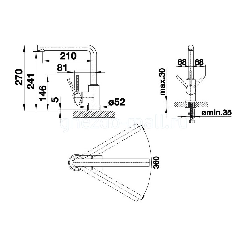Смеситель для кухни Blanco Mila 524213 хром