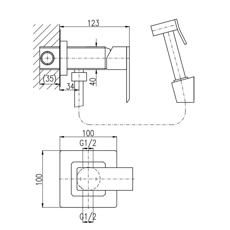 Гигиенический душ со смесителем Rav Slezak Loira LR547/1Z, золото