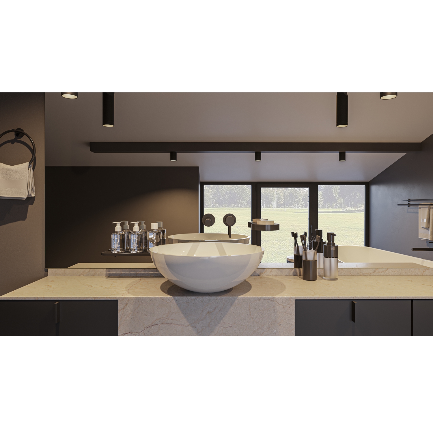 Умывальник WHITECROSS Cornelian D=43 (белый глянец) иск. камень