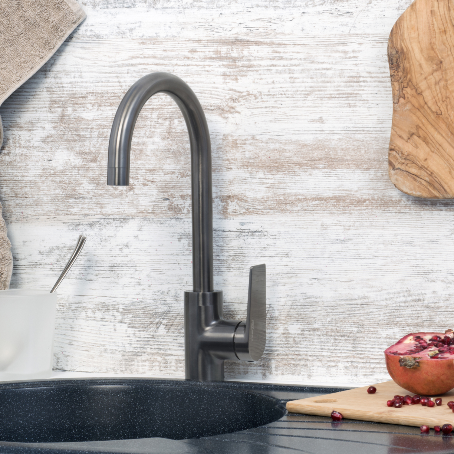 Смеситель для кухни WasserKraft Wiese 8407 графит