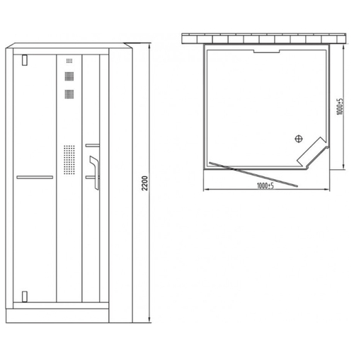 Душевая кабина Orans 89101RB 100x100x220 профиль черный, стекло прозрачное