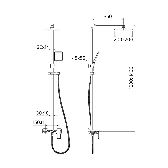 Душевая стойка IDDIS Bild BILSB1Fi06 хром