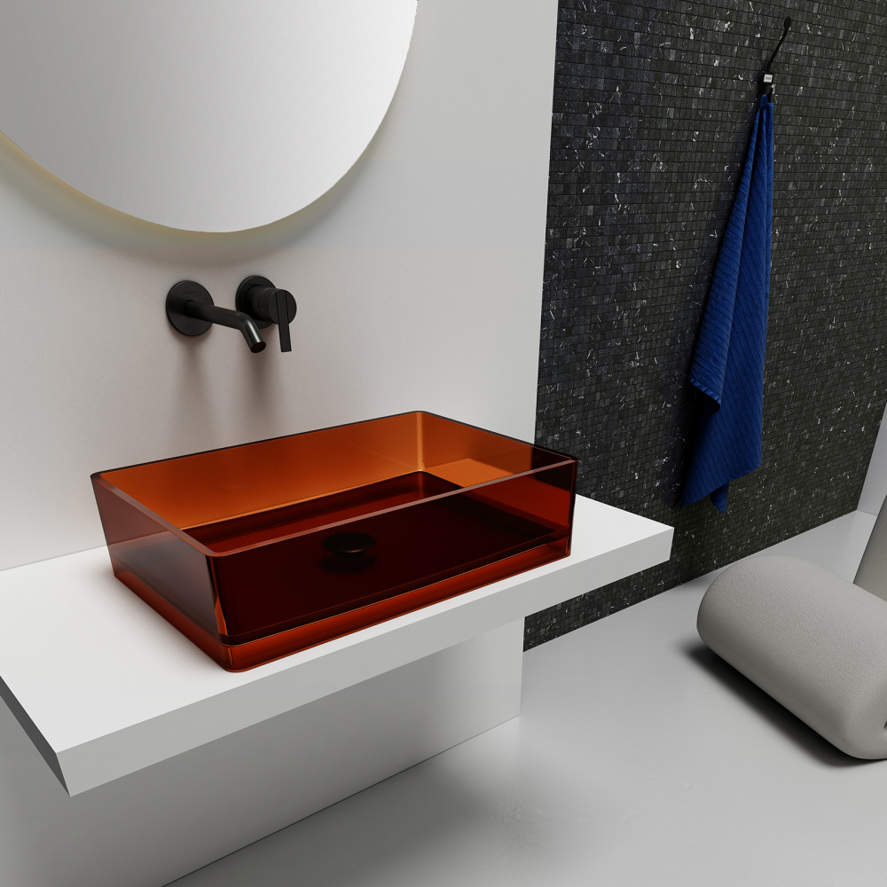 Раковина накладная 60см ABBER Kristall AT2803Opal коричневый