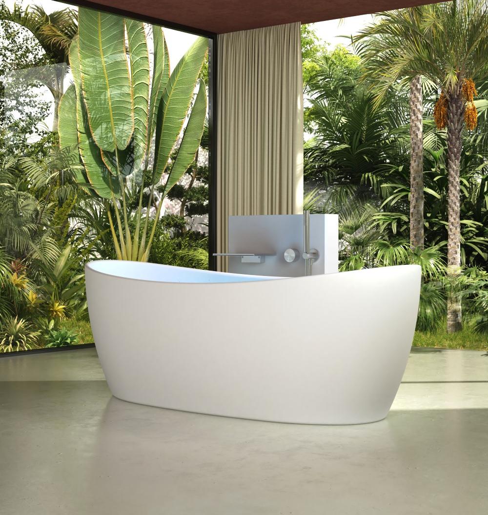 Ванна из искусственного камня 170х80 Vincea VBT-6S03MW белый матовый