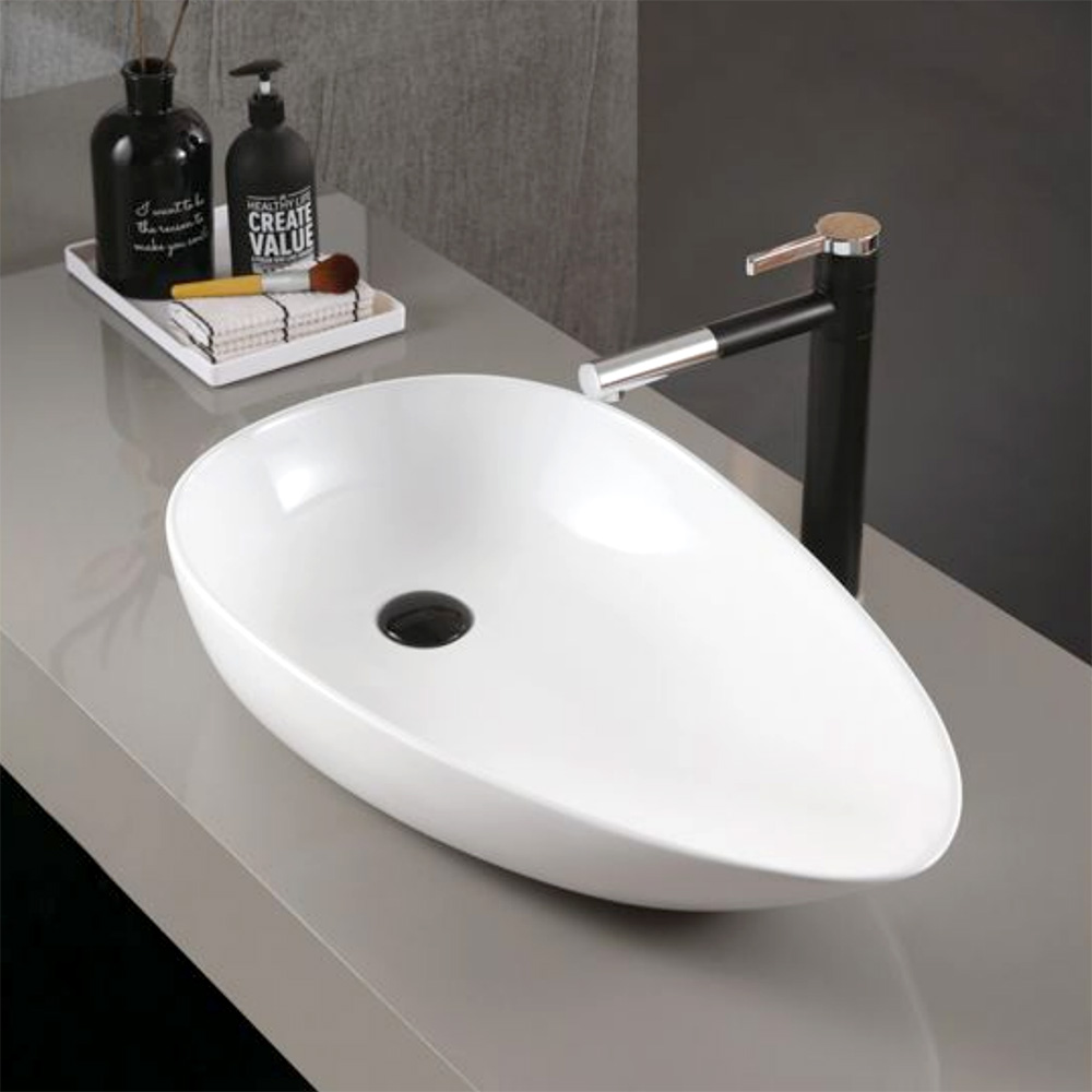 Раковина накладная 59см ABBER Bequem AC2117MW белый матовый