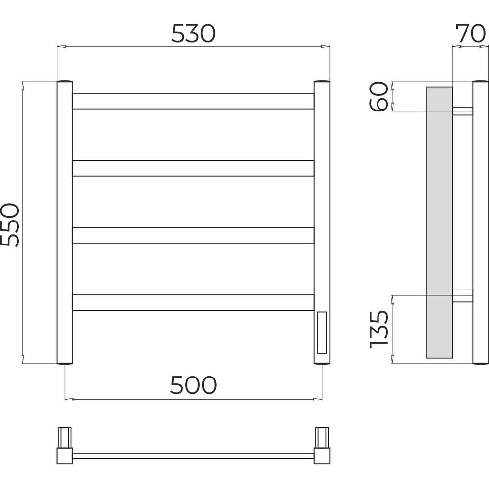 Полотенцесушитель электрический Terminus Ното П4 50х55