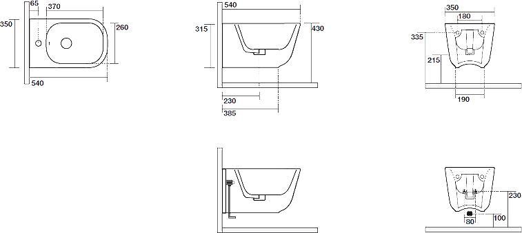 Биде подвесное Kerasan Tribeca 512501