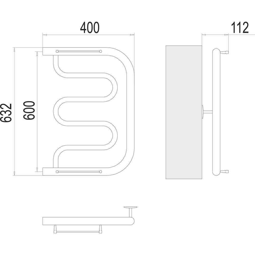 Полотенцесушитель водяной Terminus Фокстрот (1") 60х40