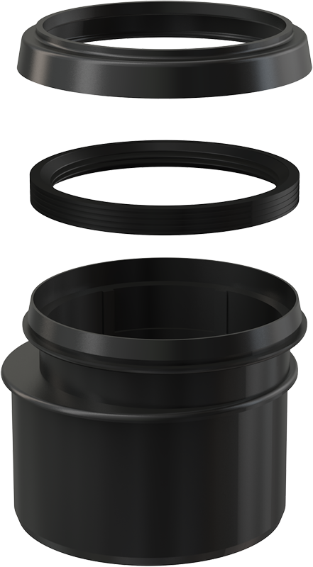 Переходник для выпускного патрубка Alcaplast M907 черный