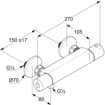 Термостат для душа Kludi Pure&Easy 350020538 хром