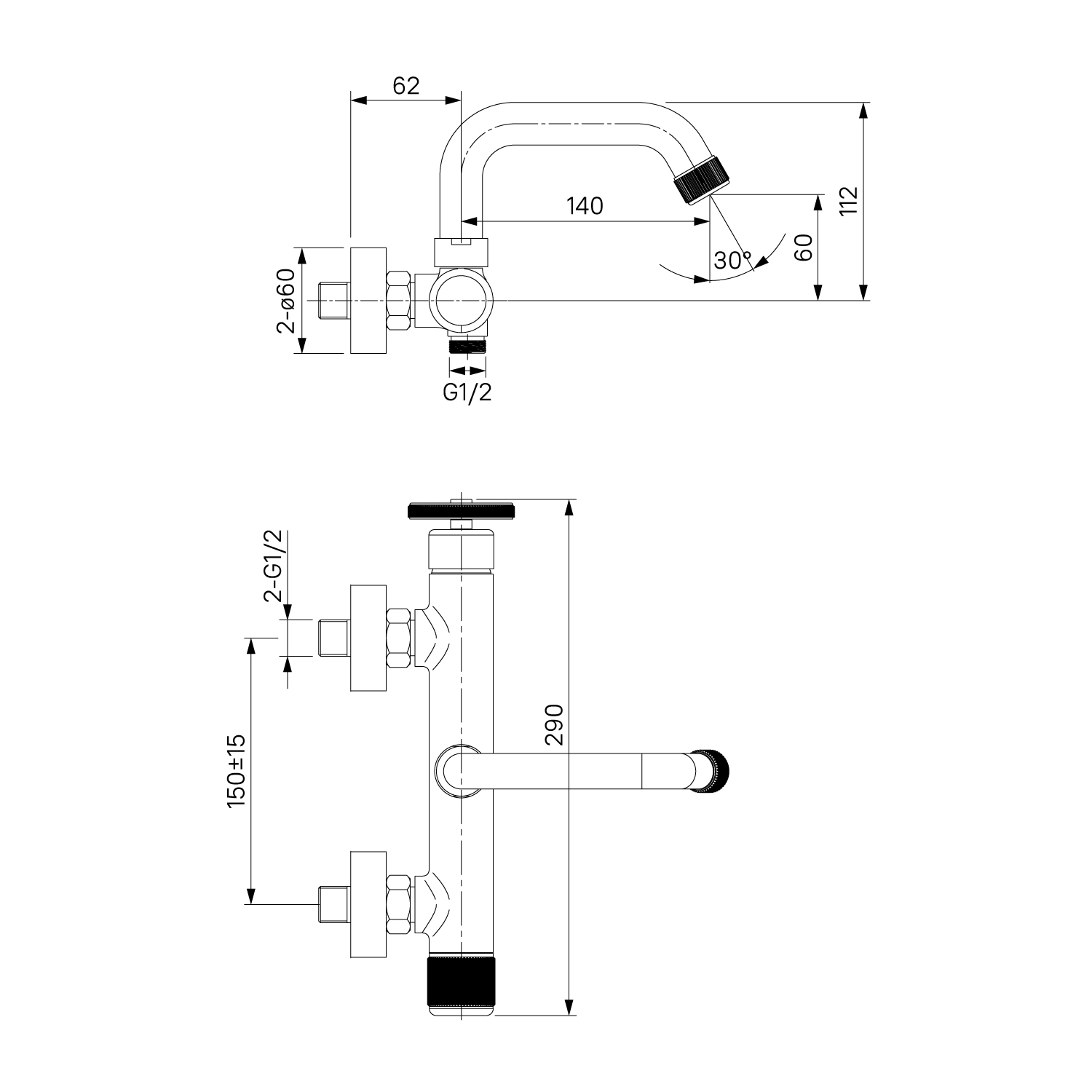 Смеситель для ванны с душем IDDIS Grange GRABLR2i02WA черный матовый