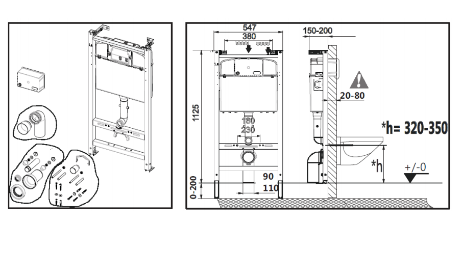 Комплект унитаза с инсталляцией Roca Debba round 893104980, глубина унитаза 54см, без клавиши в комплекте, с микролифтом, безободковый, быстросъемное