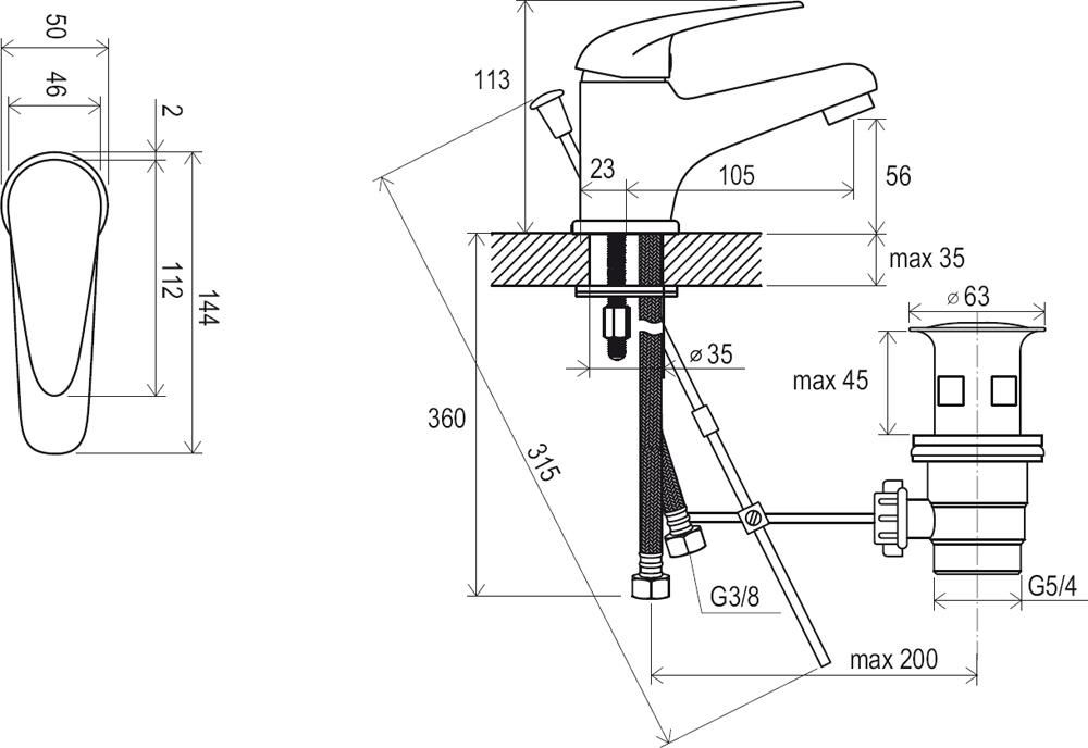 Смеситель для раковины Ravak Suzan X070001 хром