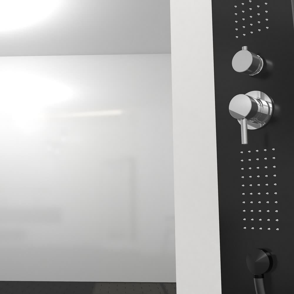 Душевая кабина Black&White G8701 90x90x217 профиль черный матовый, стекло прозрачное