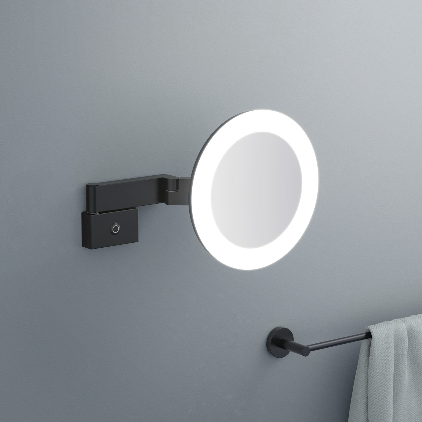 Косметическое зеркало с подсветкой Timo Petruma 15276/03 черный матовый