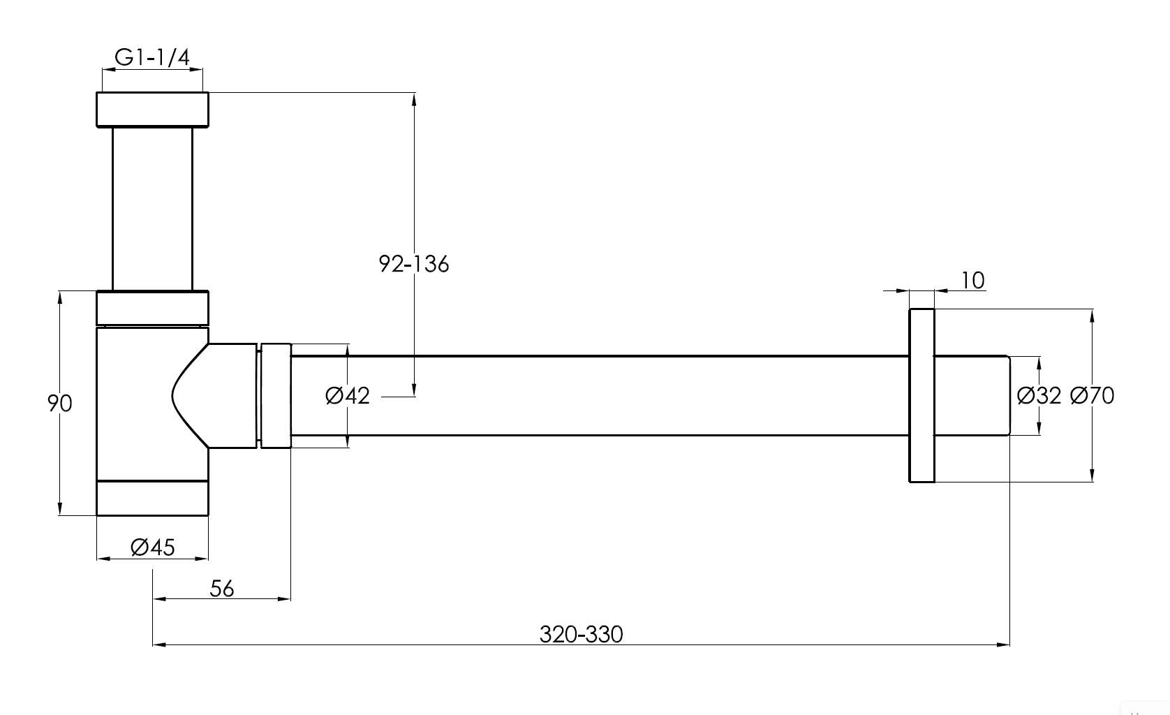 Сифон для раковины Benesque 39010106 бронза брашированная
