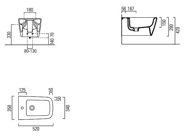 Биде подвесное GSI Nubes 9665111 белый