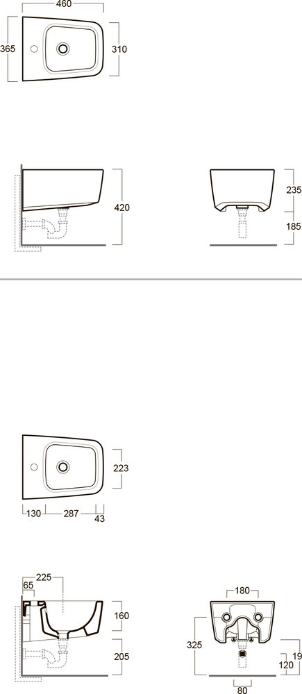 Биде подвесное Simas Degrade DE29 без креплений