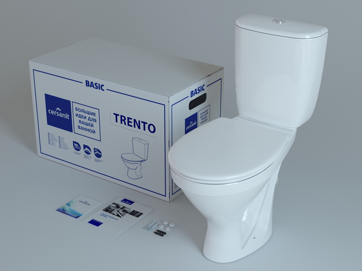 Унитаз напольный Cersanit Trento S-KO-TR011-3/6-PL-w белый, с сиденьем микролифт