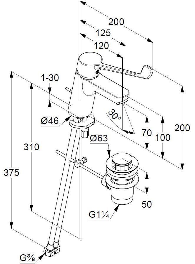 Смеситель для раковины Kludi Pure&Easy 372870565 хром