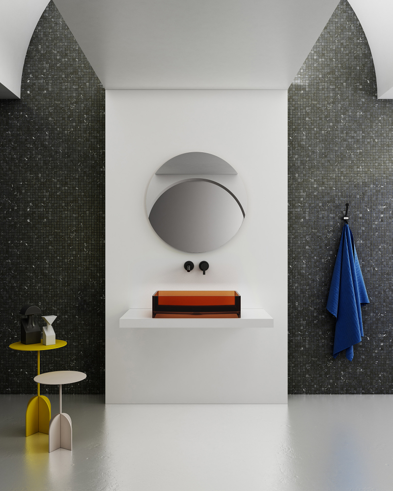 Раковина накладная 60см ABBER Kristall AT2803Opal коричневый