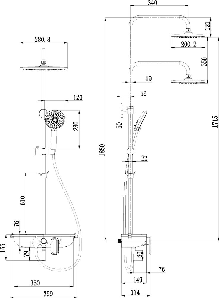 Душевая стойка Lemark Tropic LM7012C хром