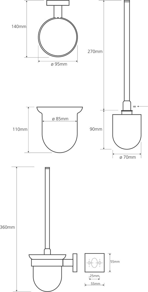 Ершик для унитаза Bemeta Beta 132113012 Хром
