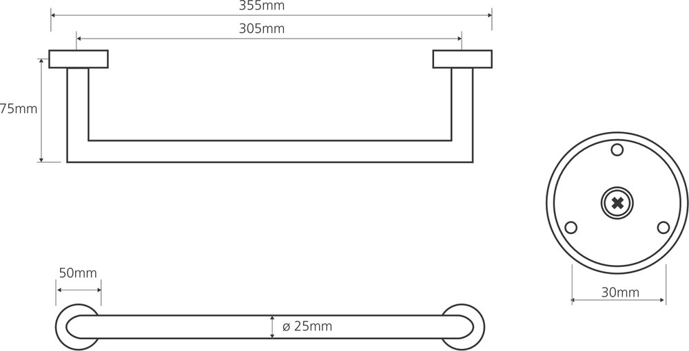 Поручень для ванной Bemeta Omega 104307611 Глянец